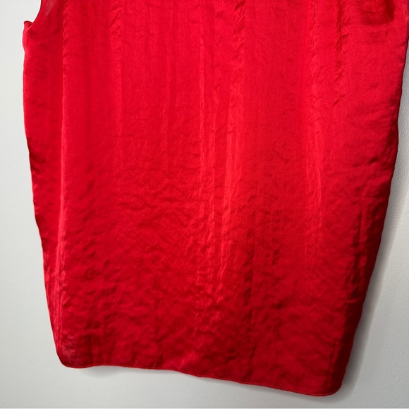 CAbi Complete Top | Ruby Red Sleeveless Blouse | Bold Colorblock Tee - Picture 11 of 12